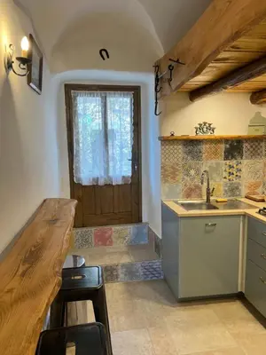 Cuisine ou kitchenette dans l'établissement Casa Rosa