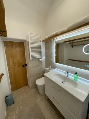 Salle de bains dans l'établissement Casa Rosa