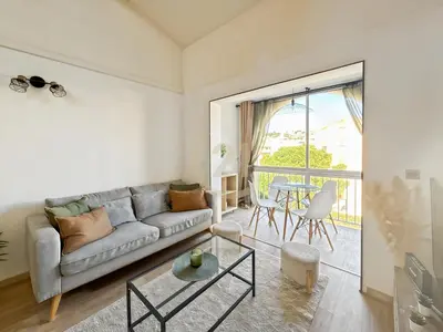 Coin salon dans l'établissement Duplex T2 - Madonna di a Sarra