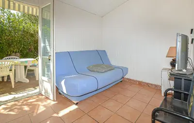 Coin salon dans l'établissement Villa Plage À Pieds