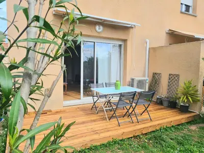 Terrasse ou espace extérieur de l'établissement Villa ALOHA pool-beach 500m