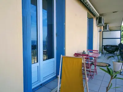 Balcon ou terrasse dans l'établissement Appartement familial - Vue mer