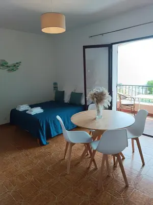 Coin salon dans l'établissement Studio vue mer
