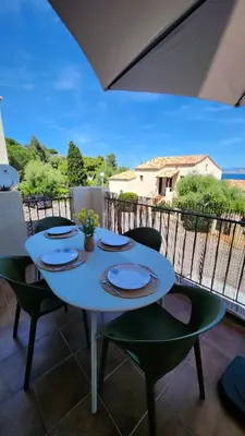 Balcon ou terrasse dans l'établissement Duplex Horizon Bleu