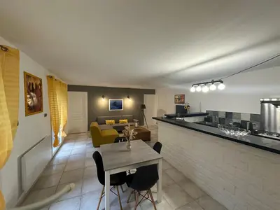 Cuisine ou kitchenette dans l'établissement Grand appartement spacieux 3 ch Rez de villa a sisco