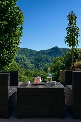 Vue générale sur la montagne ou vue sur la montagne depuis la maison de vacances
