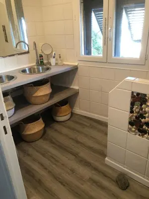 Salle de bains dans l'établissement Cap Corse-Santa Severa, grande appartamento vista mare