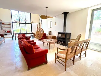 Coin salon dans l'établissement Villa Padulone