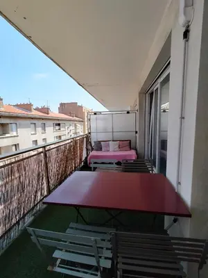 Balcon ou terrasse dans l'établissement Grand studio , proche port Bastia