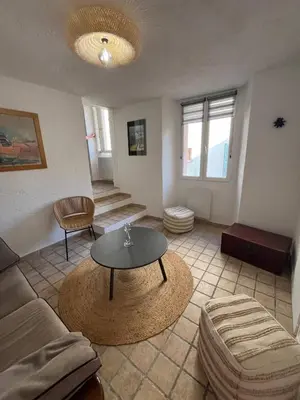Coin salon dans l'établissement Apartment in Ile Rousse with sea view