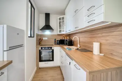 Cuisine ou kitchenette dans l'établissement couché de soleil