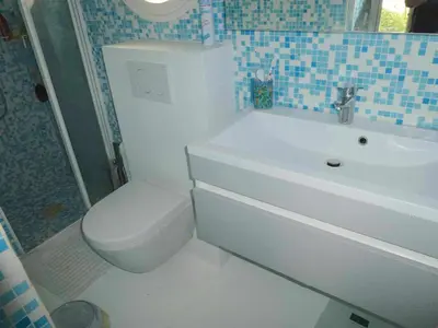 Salle de bains dans l'établissement Sur la plage