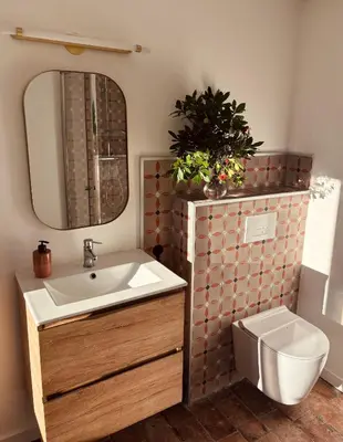 Salle de bains dans l'établissement La demeure des vignes