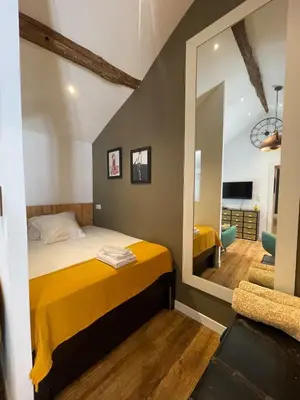 Un ou plusieurs lits dans un hébergement de l'établissement Cap sur la mer - casa Paoli