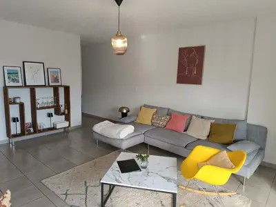 Coin salon dans l'établissement Evasion ensoleillé à 5 minutes de Bastia