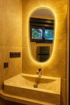 Salle de bains dans l'établissement Azulik Corsica