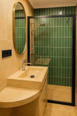 Salle de bains dans l'établissement Azulik Corsica