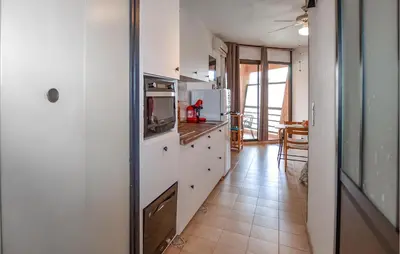 Cuisine ou kitchenette dans l'établissement Studio Piscine Et Plage