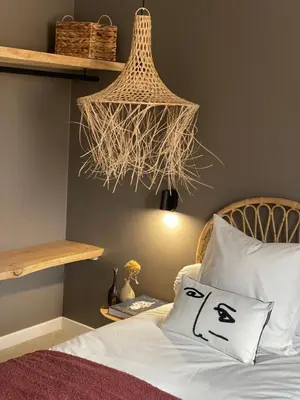Un ou plusieurs lits dans un hébergement de l'établissement La Villa Geneviève, Maison 6 personnes avec piscine