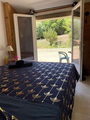 Un ou plusieurs lits dans un hébergement de l'établissement Chambre d'Hôtes Chez Tania et Benoit