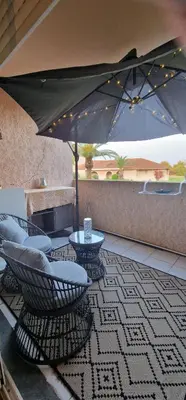 Balcon ou terrasse dans l'établissement STUDIO bord de mer