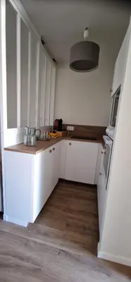 Cuisine ou kitchenette dans l'établissement STUDIO bord de mer
