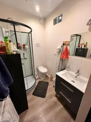 Salle de bains dans l'établissement Maison de vacances en Corse