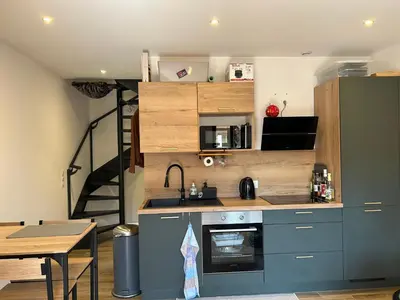 Cuisine ou kitchenette dans l'établissement Maison 5 min de la mer et plage à pieds, tt confort