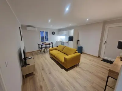 Télévision ou salle de divertissement dans l'établissement appartement vezzani