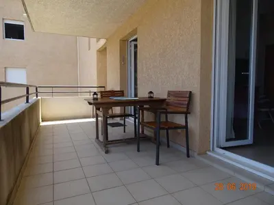Balcon ou terrasse dans l'établissement Moriani-Plage 1-bedroom apartment