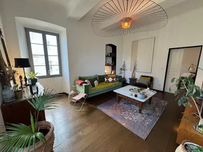 Coin salon dans l'établissement Appartement au charme de l'ancien