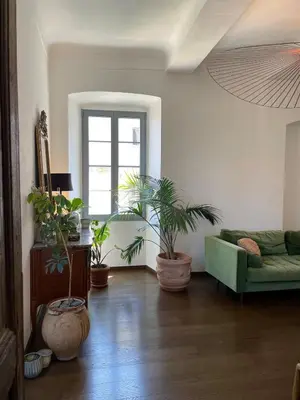 Coin salon dans l'établissement Appartement au charme de l'ancien