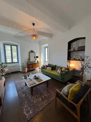 Coin salon dans l'établissement Appartement au charme de l'ancien