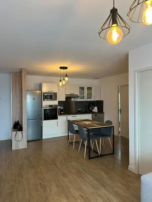Cuisine ou kitchenette dans l'établissement Appartement T2 calme et paisible Vescovato
