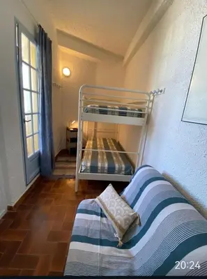 Un ou plusieurs lits dans un hébergement de l'établissement Marine de Sant Ambroggio-Haute-Corse-bel appartement vue mer - 3 min de la plage