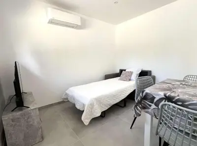 Un ou plusieurs lits dans un hébergement de l'établissement Villa Canoe - Appartement 2 pièces