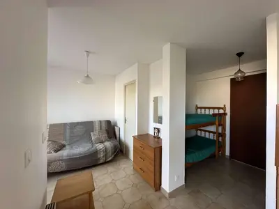 Un ou plusieurs lits dans un hébergement de l'établissement Studio 1 pièce 4 couchages L'ILE-ROUSSE