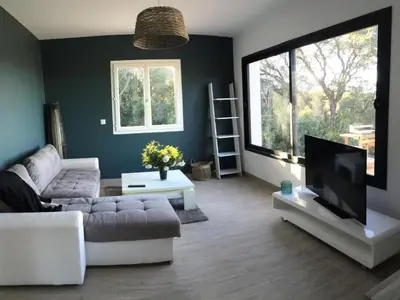 Coin salon dans l'établissement Holiday Home Villa Belle Vue- direkt am Meer- 1-2 Haustiere erlaubt by Interhome