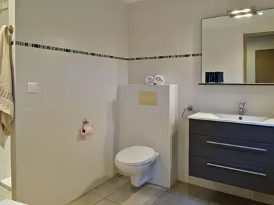 Salle de bains dans l'établissement Holiday Home Weingut Punta della Guardia Panorama von Macchia und Meer by Interhome