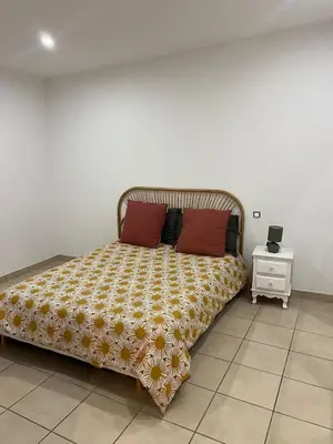 Un ou plusieurs lits dans un hébergement de l'établissement Appartement a deux pas du Centre ville d île rousse