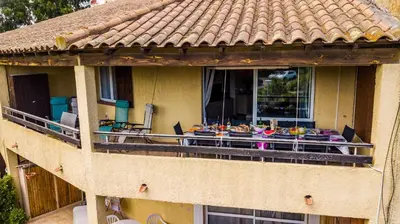Balcon ou terrasse dans l'établissement A nostra casetta corsa, Carina, en bord de mer