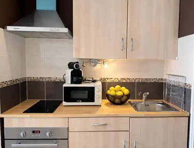 Cuisine ou kitchenette dans l'établissement Studio Régina - Plage & port de Calvi à pied