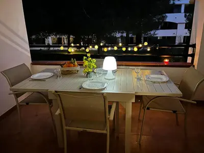 Balcon ou terrasse dans l'établissement Appartement en bord de mer