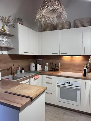 Cuisine ou kitchenette dans l'établissement Maison face à la mer