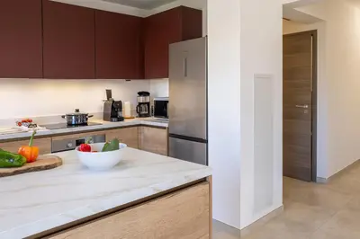 Cuisine ou kitchenette dans l'établissement Casa Catalina Charme contemporain à lÎle-Rousse