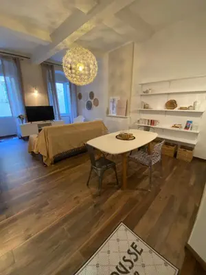 Télévision ou salle de divertissement dans l'établissement Appartement climatisé avec parking privé au cœur de la vieille ville