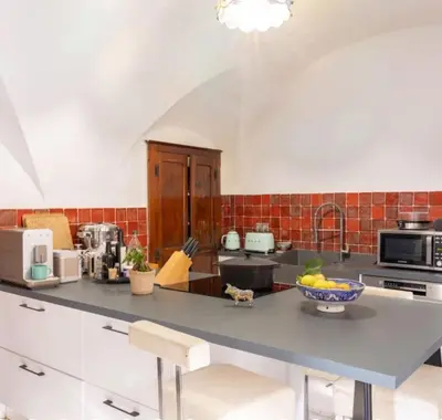 Cuisine ou kitchenette dans l'établissement Villa Emmanuella