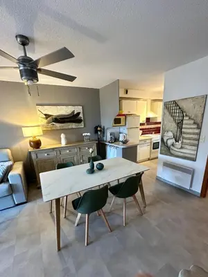Coin salon dans l'établissement Appartement vue mer - Île Rousse, Corse