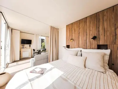 Un ou plusieurs lits dans un hébergement de l'établissement Bungalow cosy avec terrasse - 2 pers. - API-1-52-1974