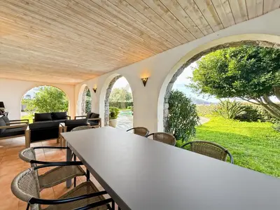 Jardin de l'établissement Villa T4 vue mer, piscine & jardin - Corbara